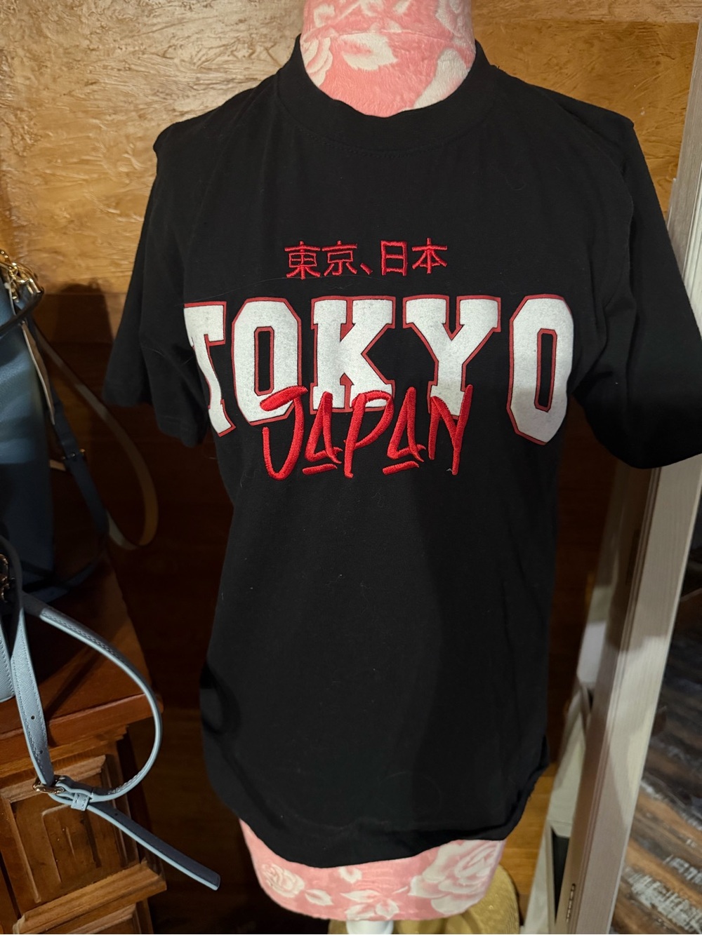 Tokyo Japan Graphic Tee with embroidery - Black